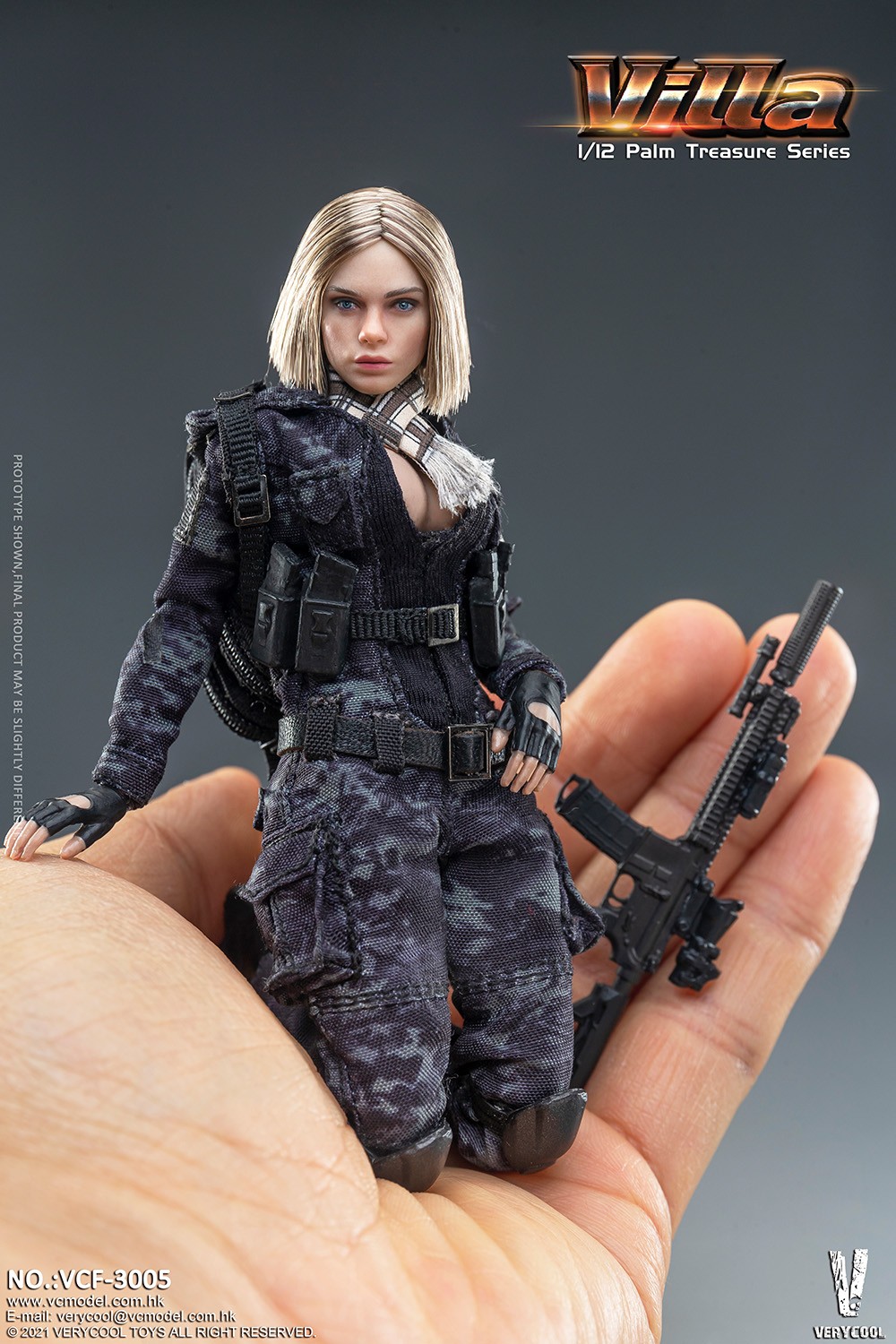 VERYCOOL VCF-3005 1/12 Palm Treasure Series Black MC Camouflage Women Soldier Villa