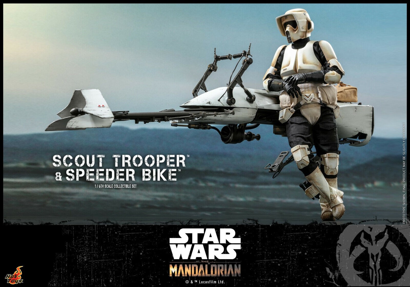 1/6 Scale Hot Toys Star Wars The Mandalorian Scout Trooper & Speeder Bike TMS017 HT906340