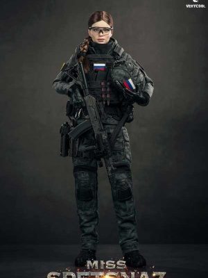 1/6 Scale VeryCool Russian Special Combat Women Soldier MCB Camouflage VCF-2058A Black Vest