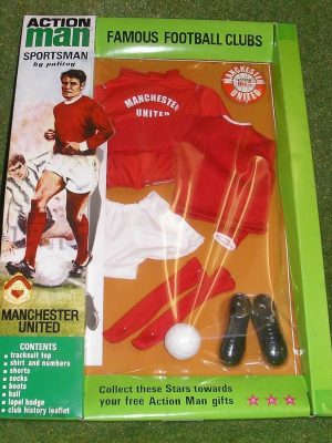 VINTAGE ACTION MAN 40th SPORTSMAN CARDED FOOTBALL CLUB MANCHESTER UNITED