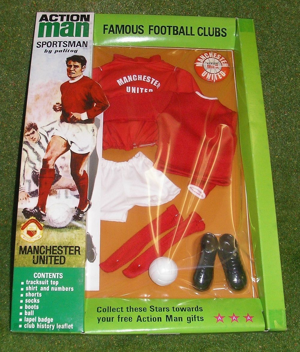 VINTAGE ACTION MAN 40th SPORTSMAN CARDED FOOTBALL CLUB MANCHESTER UNITED