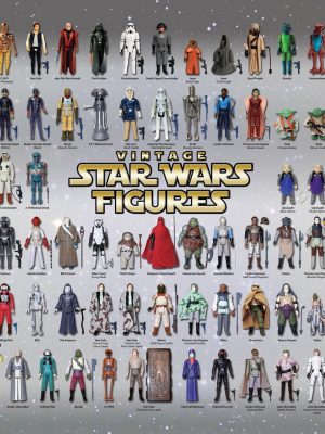 VINTAGE STAR WARS POSTER KENNER PALITOY ACTION FIGURES SILVER 841mm x 594mm