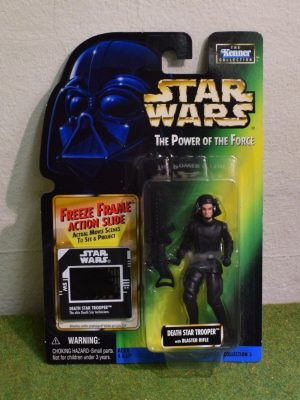 STAR WARS CARDED POWER OF THE FORCE GREEN CARD FREEZE FRAME DEATH STAR TROOPER